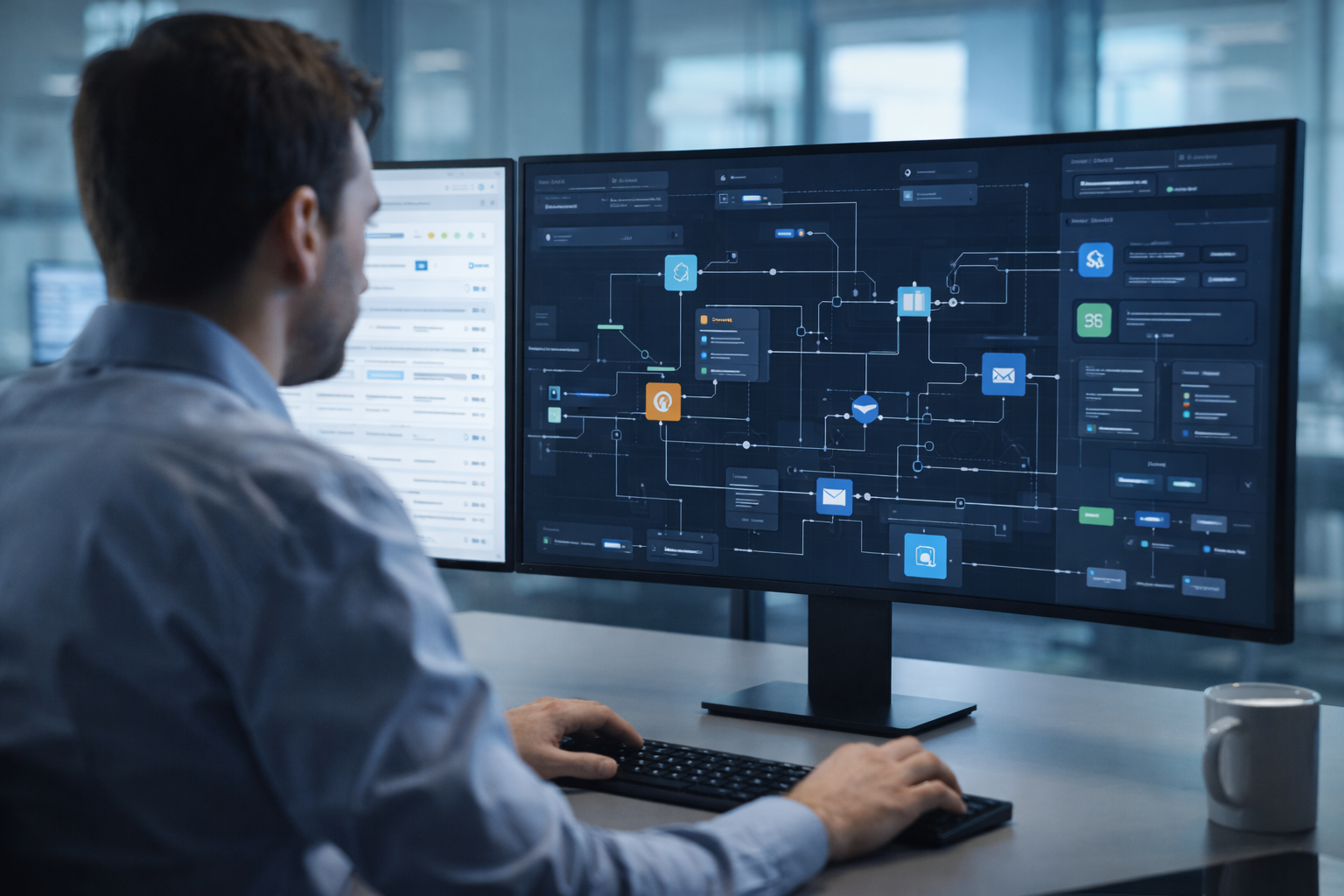 Engineer designing integrations between multiple enterprise software systems.